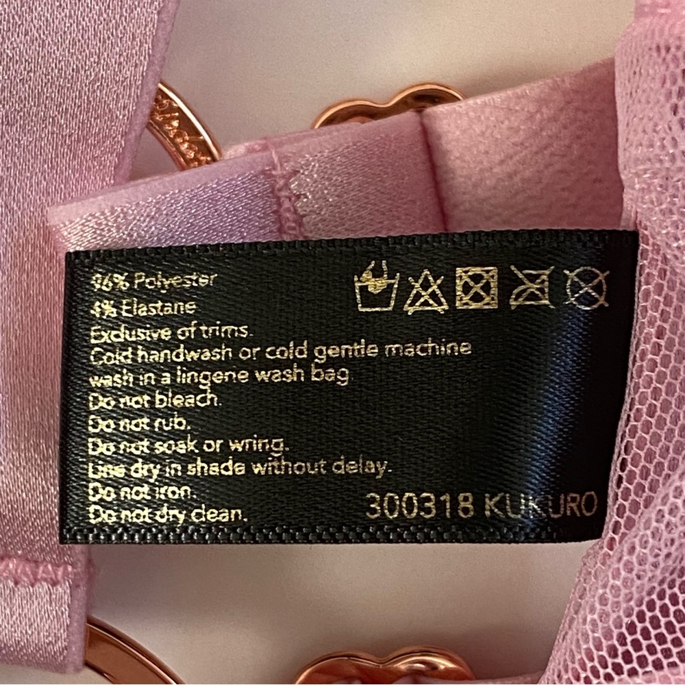 HONEY BIRDETTE blush pink bondage KUKORO push-up bra rose gold front closure - Picture 11 of 12